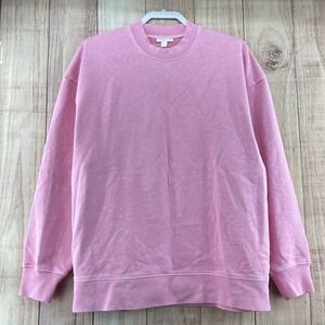 COS Oversized Pullover Sweatshirt Pink Cotton Blend Sz S Crew Neck Boxy‎ Casual